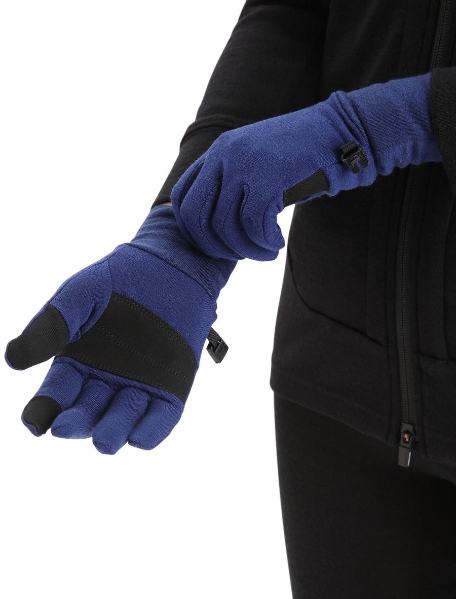 Gants Icebreaker Unisex RealFleece™ Merino Sierra Homme Bleu Royal Bleu Marine | FR 1056MQZA